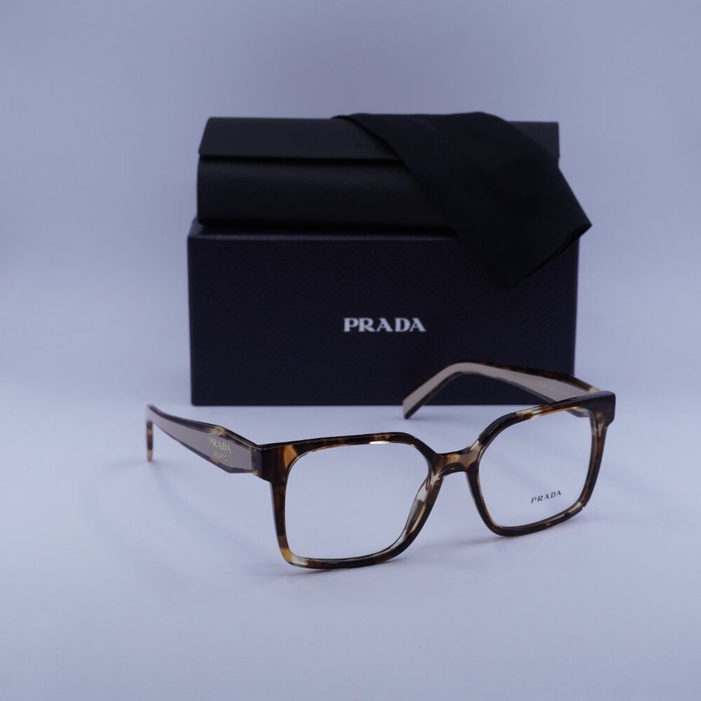 Prada PRB03V 07R1O1 Square Eyeglasses - Havana Caramel 54mm - Picture 3 of 9
